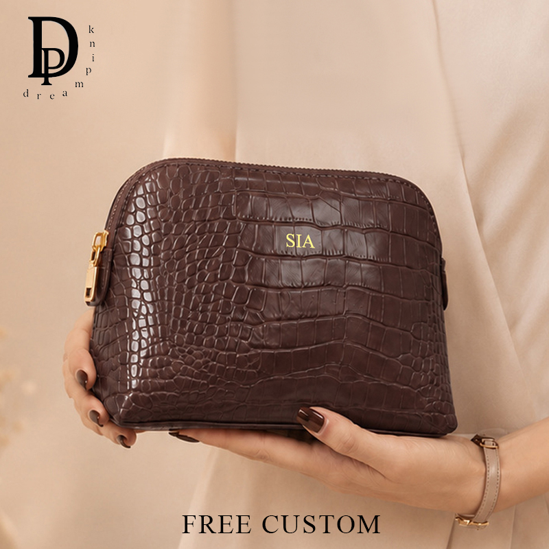 Luxury Bags China Wholesale - Luxury Crocodile Leather Pattern Cosmetic Bag