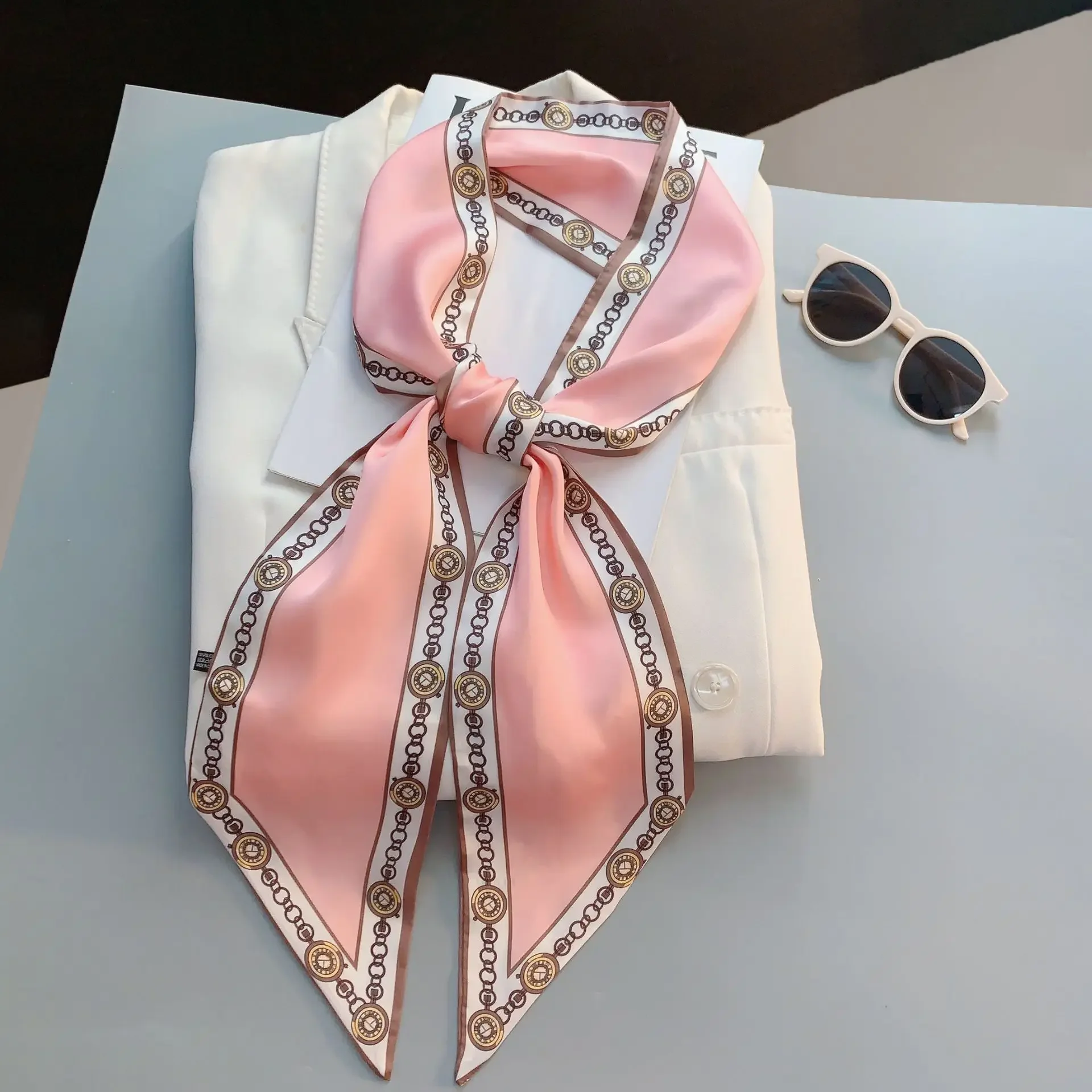 Design Print Skinny Scarf Plai - Luxury Bags Women Brands 评论和价格