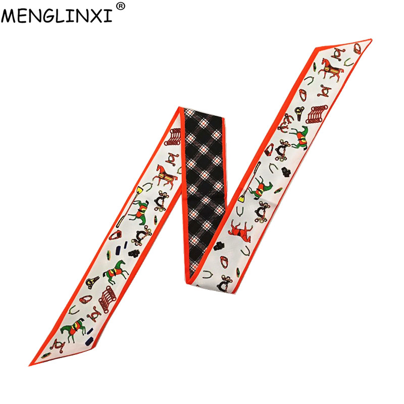 Horse Plaid Skinny Scarf Women - Luxury Bags Women Brands 评论和价格