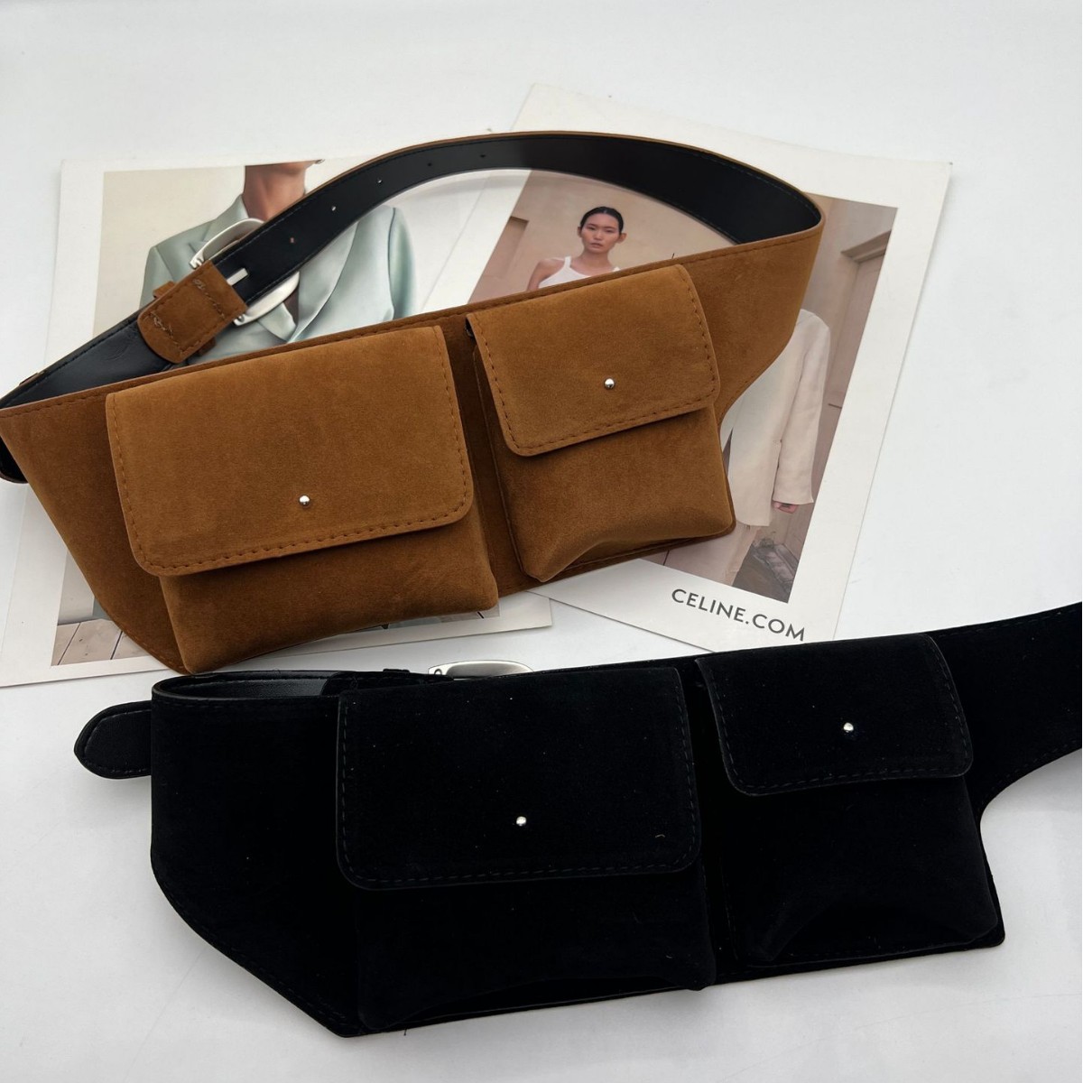Vintage Suede PU Leather Waist - Belt Bag Leather Wide 评论和价格
