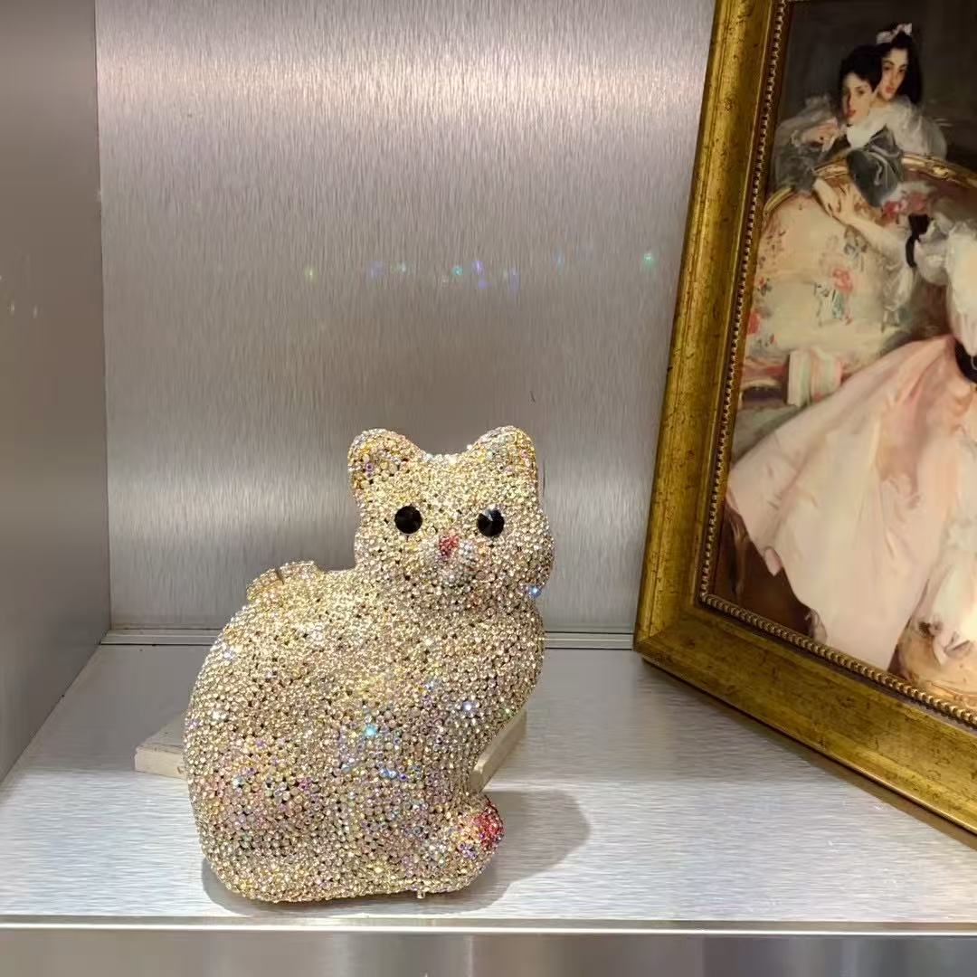 Gold Cute Cat Shape Women Hand - Luxury Bags Cute 评论和价格