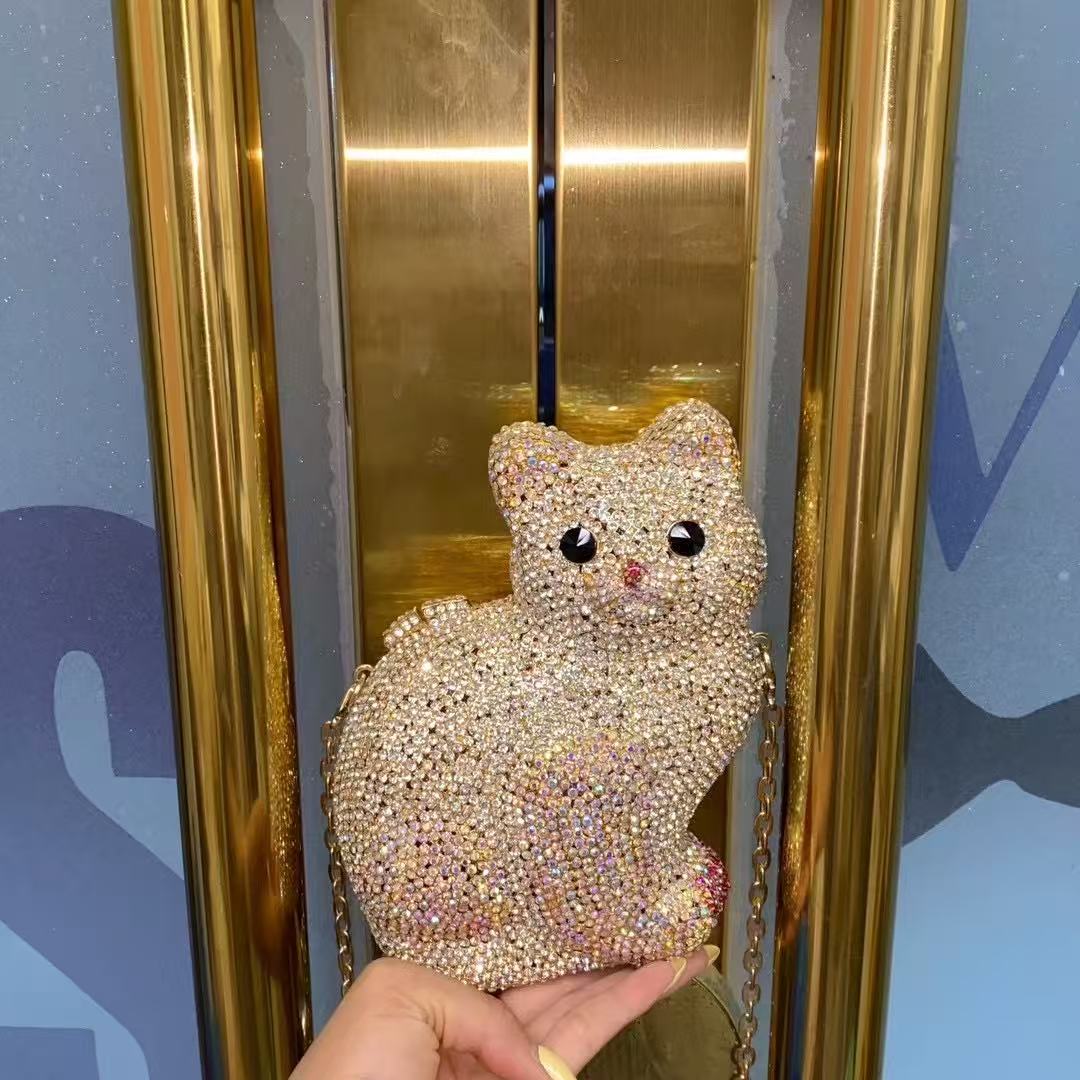 Gold Cute Cat Shape Women Hand - Luxury Bags Cute 评论和价格