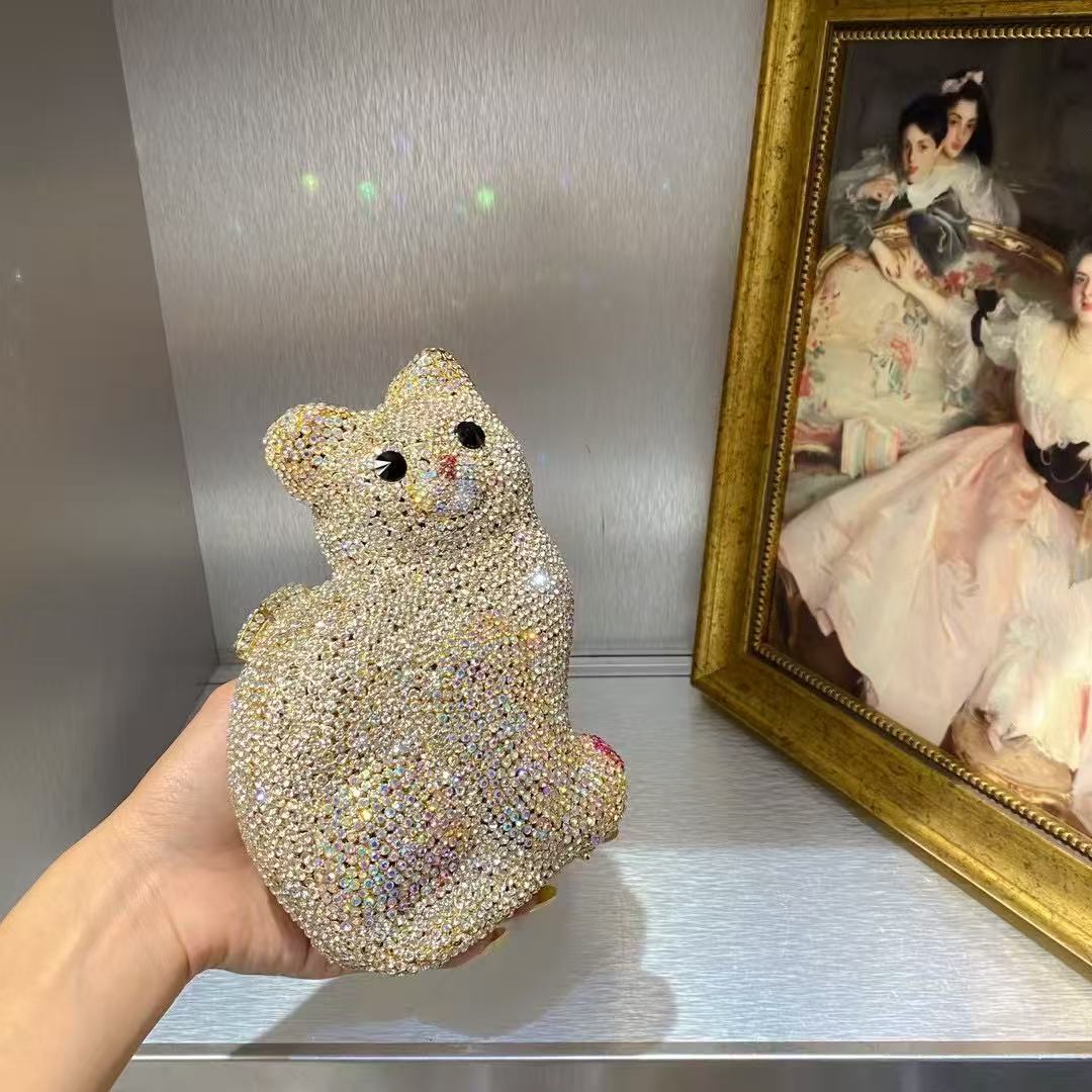 Gold Cute Cat Shape Women Hand - Luxury Bags Cute 评论和价格