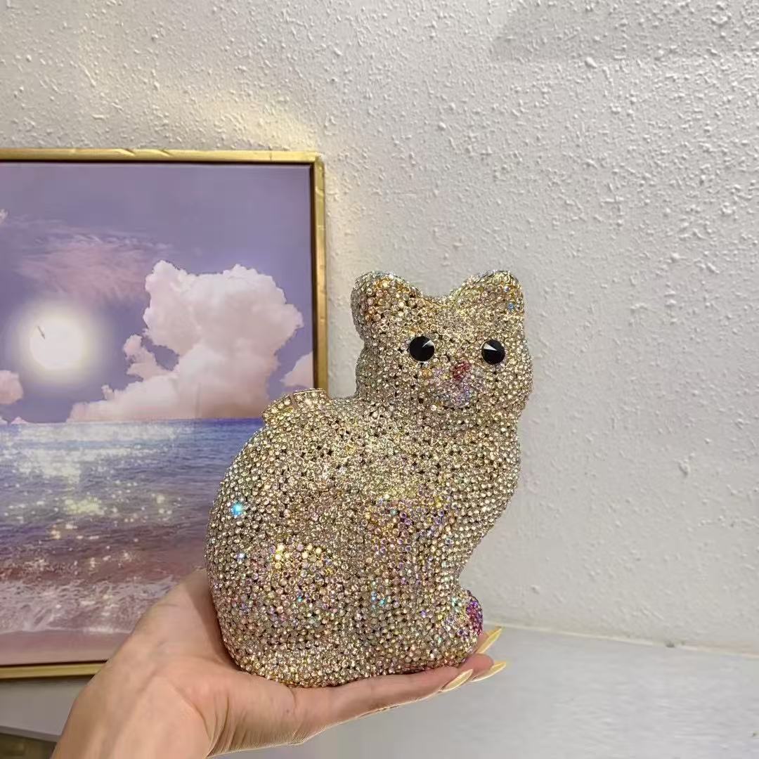 Gold Cute Cat Shape Women Hand - Luxury Bags Cute 评论和价格